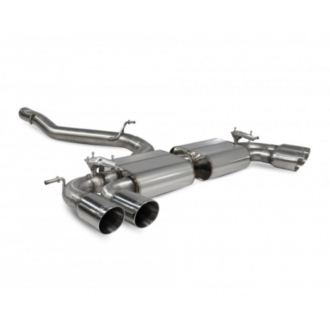 Ligne après catalyseur sans silencieux intermédiaire avec valves SCORPION - Audi S3 2.0T 8V 3 Door & Sportback 2013 -> 2016 - Sorties Daytona 90mm