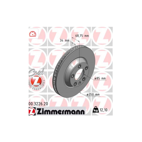 Disque de frein percés AV ZIMMERMANN -  AUDI Q7 V8