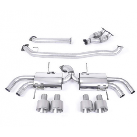 MILLTEK - NISSAN GT-R R35 - Ligne Complete avec suppression catalyseurs secondaires - Sans silencieux Intermediaire - Sorties Quad 127