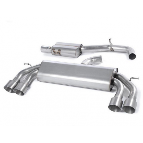 MILLTEK - Audi S3 2.0 TFSI - Demie ligne / Catback - Avec silencieux Intermediaire - Sans Valve sur le silencieux arrière - Sorties Quad GT100 Titanium