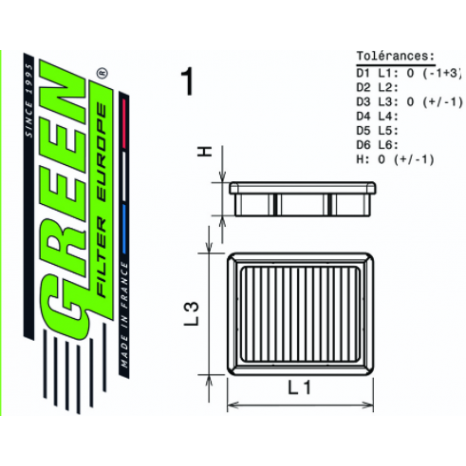 Filtre à air GREEN - RENAULT TRAFIC II 2,0L DCI (90 cv)