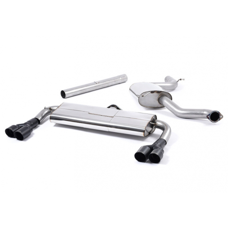 MILLTEK - Seat Leon 2.0 TSI - 280ch - Ligne après catalyseur originie - Avec silencieux intermédiaire- Homologué CE - Sorties Quad GT80 Black Cerakote