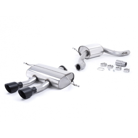 MILLTEK - Seat Leon Cupra R 2.0 TSI 265CV - Ligne après catalyseur origine - Avec silencieux intermédiaire - Avec Silencieux Ar - Necessite Valance Seat Sport - Homologué CE - Sorties Dual GT100 Black