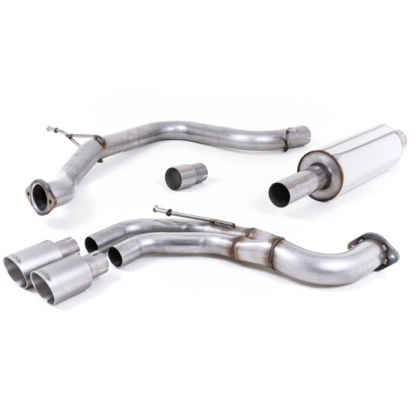 MILLTEK - Seat Leon FR 2.0 TDI 184CV SC et 5 Portes (Manuelle et DSG-auto) - Ligne après catalyseur origine - Avec silencieux intermédiaire - Homologué CE - Sorties Twin GT80 Titane