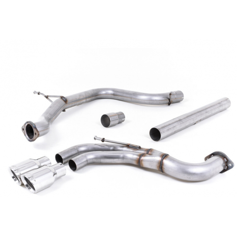 MILLTEK - Seat Leon FR 2.0 TDI 184CV SC et 5 Portes (Manuelle et DSG-auto) - Ligne après catalyseur origine - Sans silencieux intermédiaire - Sorties Twin GT80