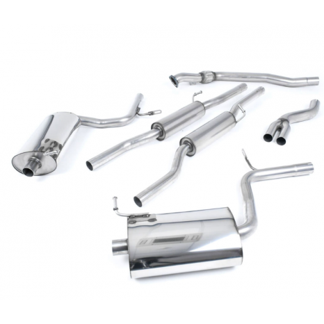 MILLTEK - Audi A4 2.0TFSI B7 - Ligne après catalyseur origine avec silencieux Intermediaire - Sorties 100mm 