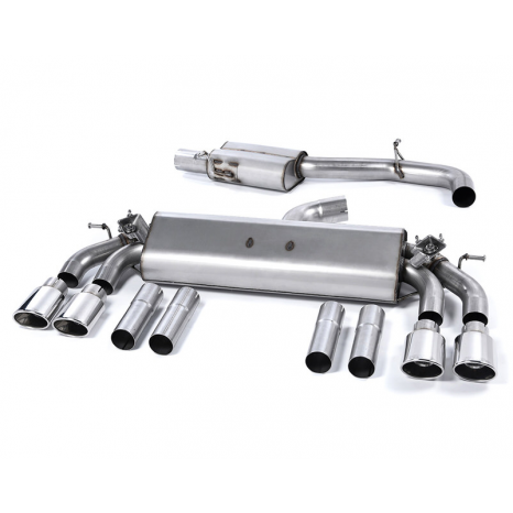 MILLTEK - Audi S3 2.0 TFSI - Ligne après catalyseur origine - Avec silencieux Intermediaire - Homologué CE - Sorties Quad Ovales