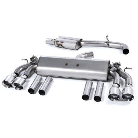 MILLTEK - Audi S3 2.0 TFSI - Ligne après catalyseur origine - Avec silencieux Intermediaire - Homologué CE - Sorties Quad GT100