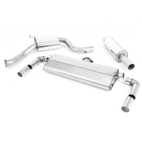 MILLTEK - Ligne après catalyseur origine - Avec silencieux primaire - Avec silencieux intermédiaire - Homologué CE - Sorties Quad GT80 - Seat - Leon Cupra 300 2.0 TSI