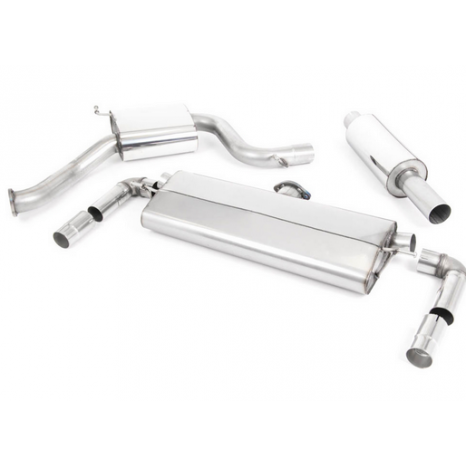 MILLTEK - Ligne après catalyseur origine - Avec silencieux primaire - Avec silencieux intermédiaire - Homologué CE - Sorties Ovales Black Cerakote - Seat - Leon Cupra 300 2.0 TSI