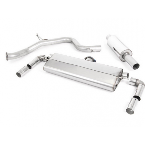 MILLTEK - Ligne après catalyseur origine - Road + - Avec silencieux primaire - Sans silencieux intermédiaire - Sorties Ovales Black Cerakote - Seat - Leon Cupra 300 2.0 TSI