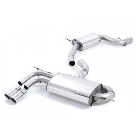 MILLTEK - Audi A3 8P 2.0 TFSI 2WD - Ligne après catalyseur origine - Avec silencieux Intermediaire - Homologué CE 