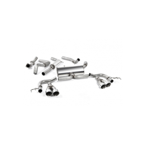 MILLTEK - Honda Civic Type R FK2 Turbocharged 2.0 litre i-VTEC - Conduite à Gauche - Ligne Road après catalyseur origine - Sans silencieux intermédiaire - Sorties Quad GT100 Cerakote Black