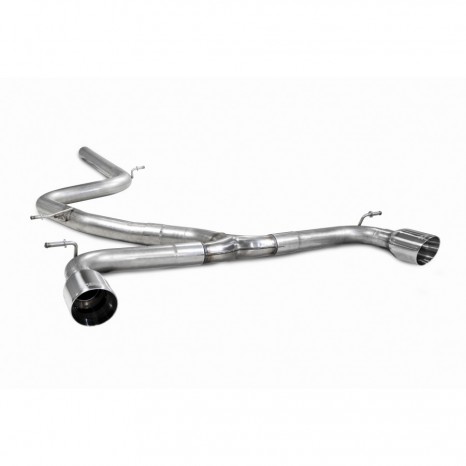 Ligne après catalyseur style GTI SCORPION - Volkswagen olf MK7 GTD 2013 - 2017 - Sorties double Polished 100mm Daytona 