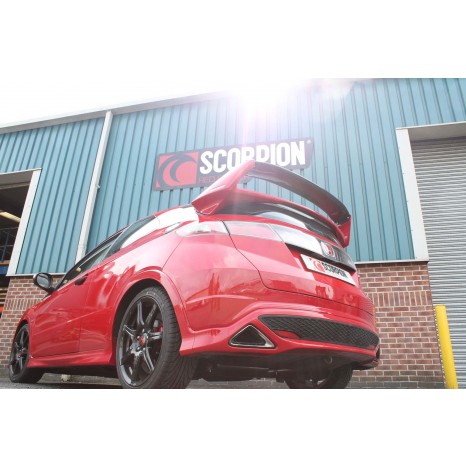Ligne après catalyseur avec silencieux intermédiaire SCORPION - Honda Civic Type R FN2  2007 -> 2012 - Sorties Origine 