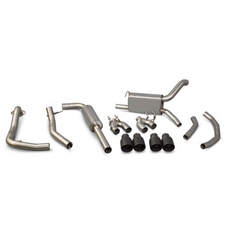 Ligne après catalyseur avec silencieux intermédiaire  SCORPION - Honda Civic Type R FK2 (LHD) 2015 -> 2017 - Sorties Daytona 100mm black ceramic