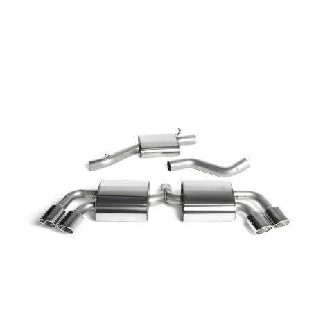 MILLTEK - AUDI TT S 2.0TFSI - Ligne après catalyseur origine - Avec silencieux Intermediaire - Sorties Quad Special