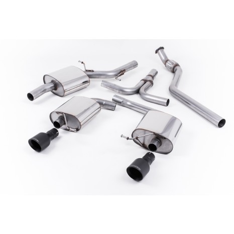 MILLTEK - Audi A5 Coupé S-Line 2.0 TFSI 2WD et Quattro - Ligne après catalyseur origine - Sorties Dual GT100 Black