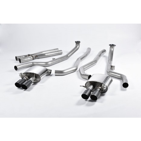 MILLTEK - BMW 5 Series (F10) M5 Saloon M TwinPower Turbo V8 - Ligne après catalyseur origine - Avec silencieux intermédiaire - Homologué CE- Sorties Quad GT90 Cerakote Black