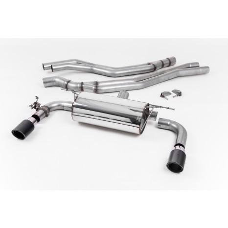 MILLTEK - Ligne après catalyseur origine - Avec silencieux Race - Avec valve - Sorties Jet-90 Carbone - BMW - 2 Series (F22 LCI)  M240i - Coupé