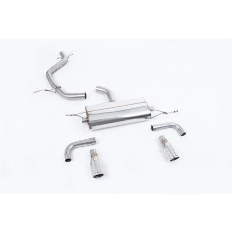 MILLTEK - Volkswagen Golf Mk6 GTi 2.0 TSI 210CV - Ligne après catalyseur origine - Avec silencieux intermédiaire - Homologué CE - Sorties Dual Jet 90