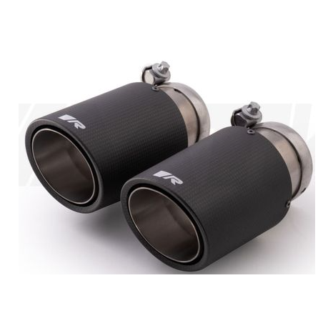 Carbon tail pipe set 4 tail pipes Ø 84 mm angled, Titanium internals, with adjustable spherical clamp connection REMUS - BMW série 3 E90 - E92 - E93