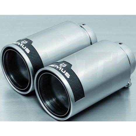 Jeu de 4 embouts inox chromés avec insert carbone STREET RACE Ø 84 mm  REMUS - BMW série 3 E90 - E92 - E93