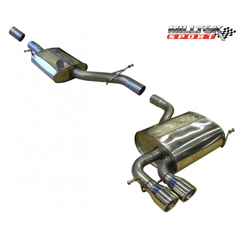 MILLTEK - Audi A3 8L 1.9TDI - Ligne après catalyseur origine - Avec silencieux Intermediaire 