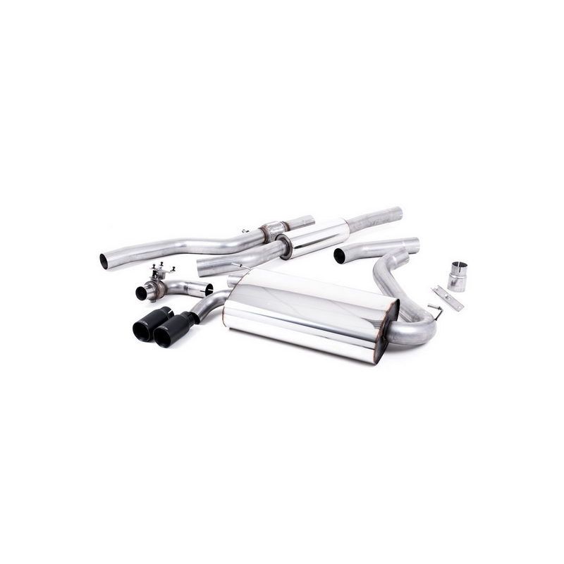 MILLTEK - BMW Série 4 428i - 245ch - Ligne après catalyseur origine - Avec silencieux Intermediaire - Avec valve - Valance origine - Sorties Twin Cerakote Black GT76