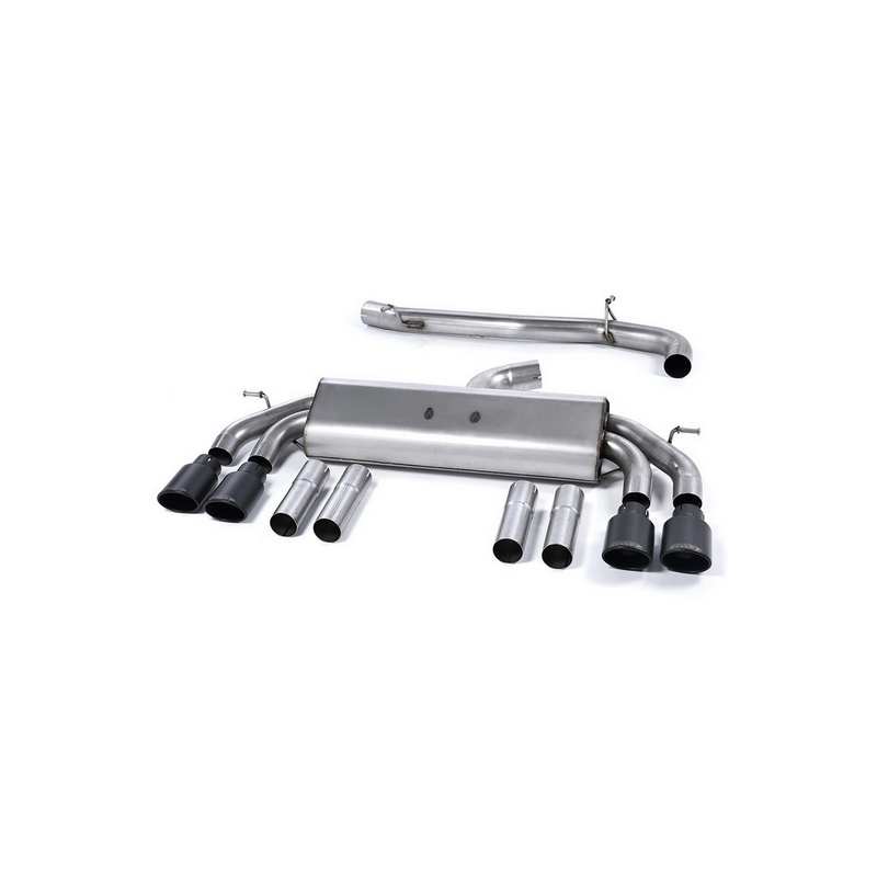 MILLTEK - Audi S3 2.0 TFSI - Ligne après catalyseur origine - Sans silencieux Intermediaire - Sans Valve sur le silencieux Arrière - Sorties Quad Ovales Black Velvet