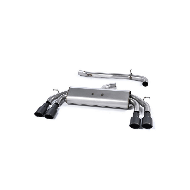 MILLTEK - Audi S3 2.0 TFSI - Ligne après catalyseur origine - Sans silencieux Intermediaire - Sans Valve sur le silencieux Arrière - Sorties Quad Ovales Black Velvet