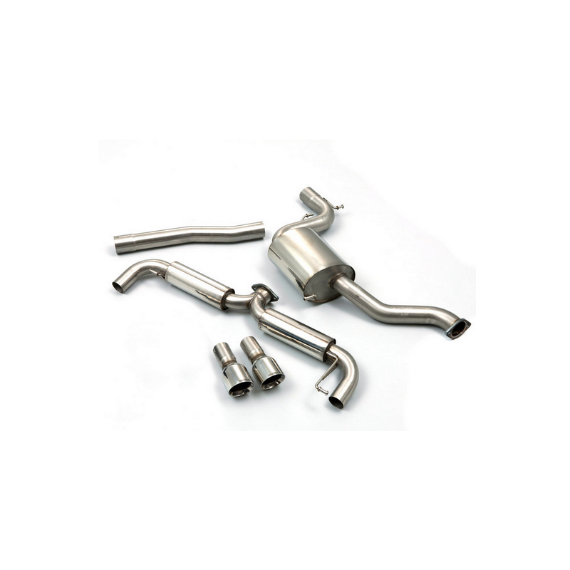 MILLTEK - Golf Mk6 GTi - Ligne après catalyseur origine - Avec silencieux Intermediaire- Dual 100mm GT-100 