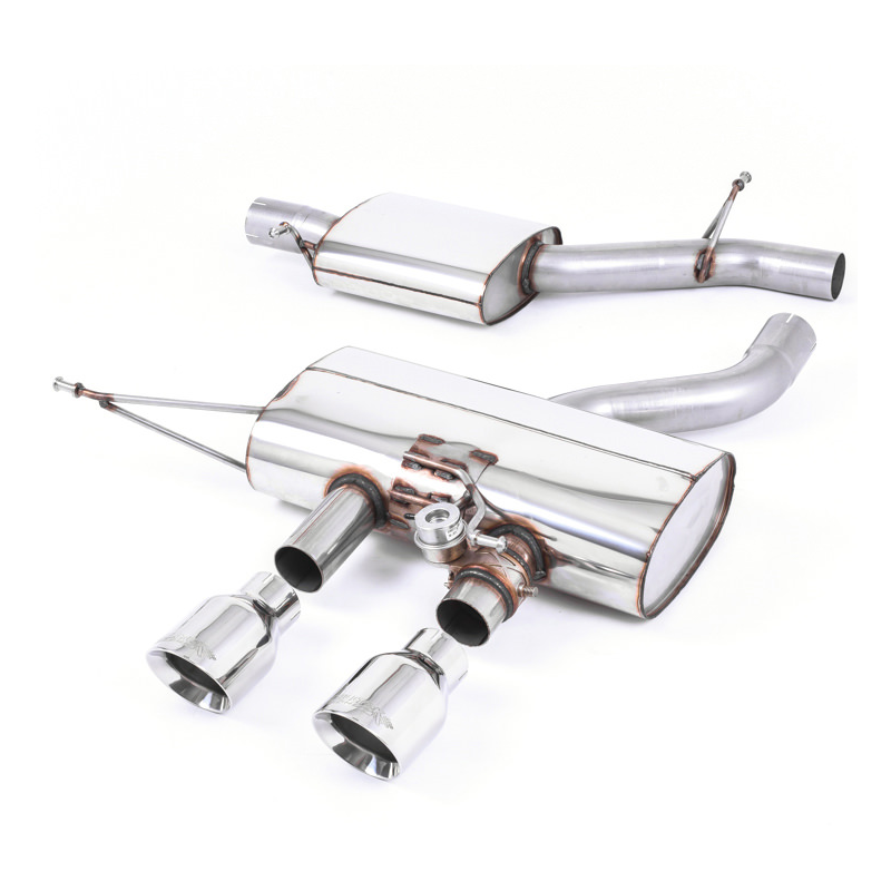 MILLTEK - Volkswagen Golf Mk6 R 2.0 TSI 270CV - Ligne après catalyseur origine - Avec silencieux intermédiaire - Homologuée CE - Sorties Dual GT100