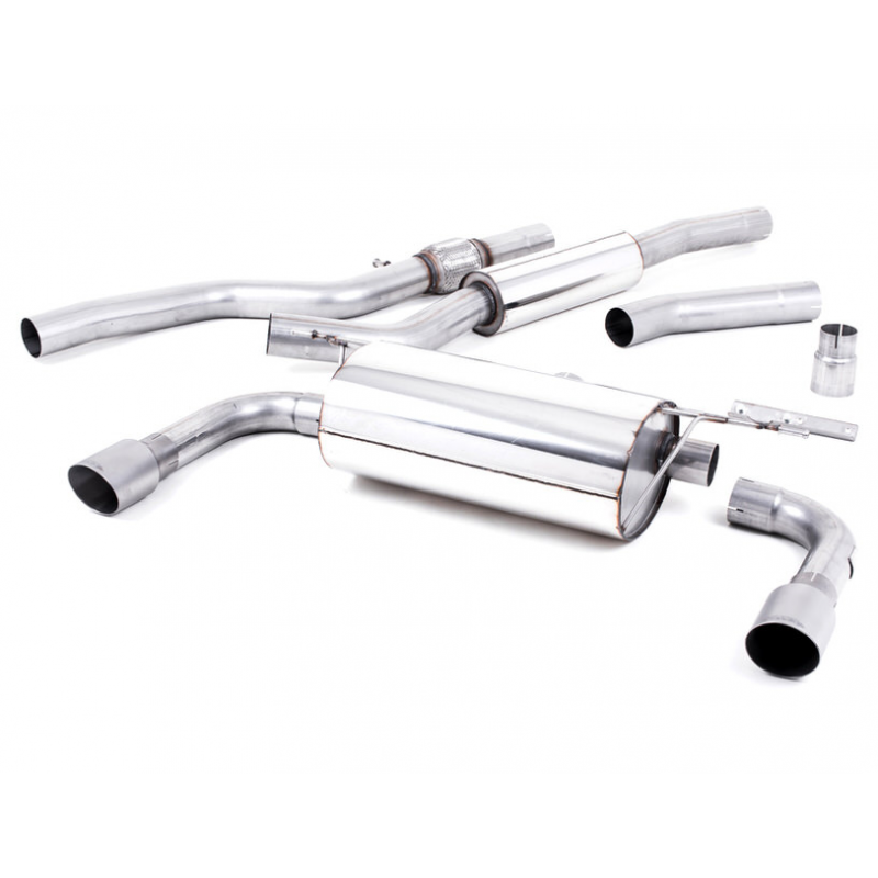 MILLTEK - BMW 4 Series (F32) Coupé 428i (Manuelle / Sans crochet de remorquage) - Ligne après catalyseur origine - Avec silencieux intermédiaire - Nécessite Valance 435i M Sport - Sorties Dual GT90 Titane