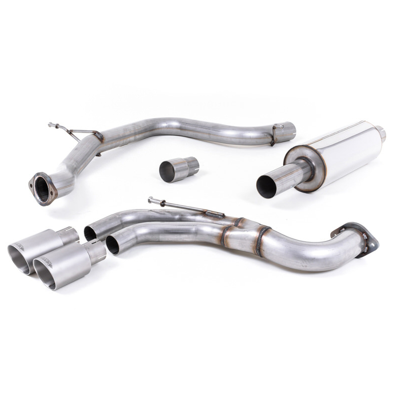 MILLTEK - Seat Leon FR 2.0 TDI 184CV SC et 5 Portes (Manuelle et DSG-auto) - Ligne après catalyseur origine - Avec silencieux intermédiaire - Homologué CE - Sorties Twin GT80 Titane