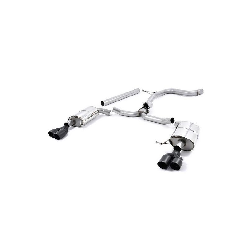 MILLTEK - Seat Leon Cupra ST 280 2.0 TSI 280 / 290 CV - Ligne après catalyseur originie - Sans silencieux intermédiaire - Sorties Quad Black Cerakote GT80 