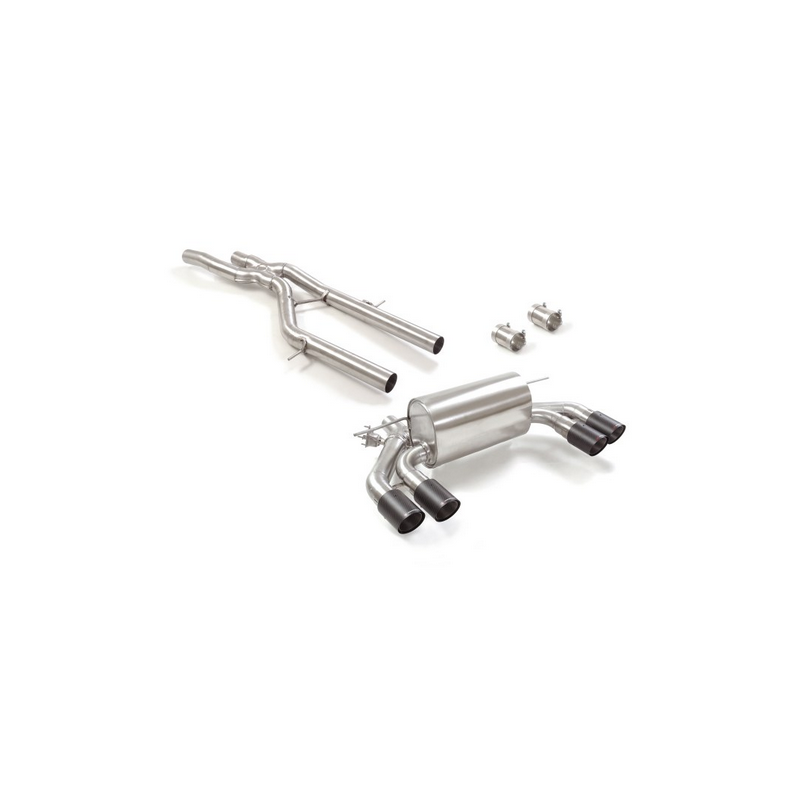 RAGAZZON - Tube intermédiaire en inox + Silencieux arrière duplex en inox g/d avec 2 sorties rondes Carbon Shot 90 mm décalées - BMW M2 - F87 Coupè CS 3.0 (331kW) 03/2020>>