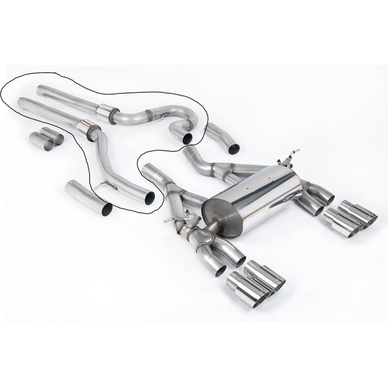 Tuyau de raccordement central gauche et droite - MILLTEK - BMW M4 F82Coupé non OPF 