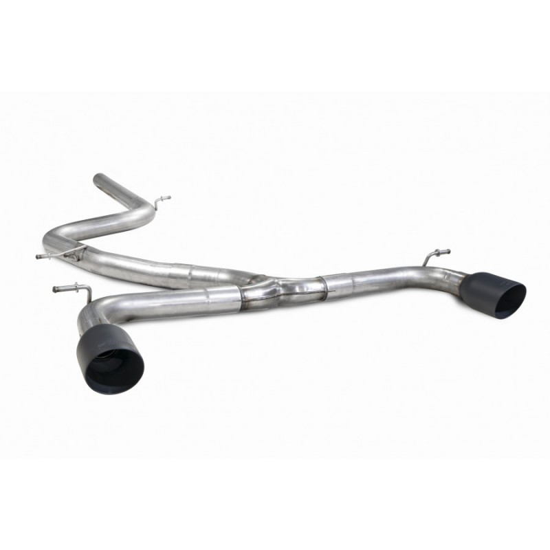 Ligne après catalyseur style GTI SCORPION - Volkswagen olf MK7 GTD 2013 - 2017 - Sorties double Black ceramic 100mm Daytona 