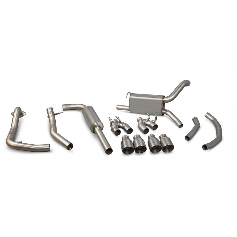 Ligne après catalyseur avec silencieux intermédiaire  SCORPION - Honda Civic Type R FK2 (RHD) 2015 -> 2017 - Sorties Daytona 100mm