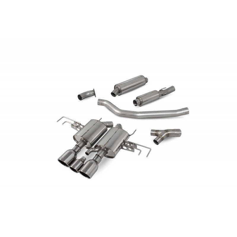 Ligne après catalyseur avec silencieux intermédiaire SCORPION - Honda Civic Type R FK8 L/H Drive 2017 -> 2019 - Sorties Indy 90mm