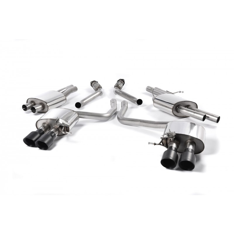 MILLTEK - BMW Série 4 M4 - 431ch - Ligne après catalyseur origine - Avec silencieux Intermediaire Road - Homologuée CE - Sorties Quad Cerakote Black GT90