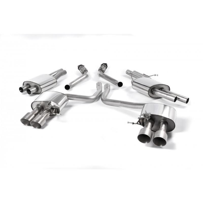 MILLTEK - BMW Série 4 M4 - 431ch - Ligne après catalyseur origine - Avec silencieux Intermediaire Road - Homologuée CE - Sorties Quad GT90 Titane