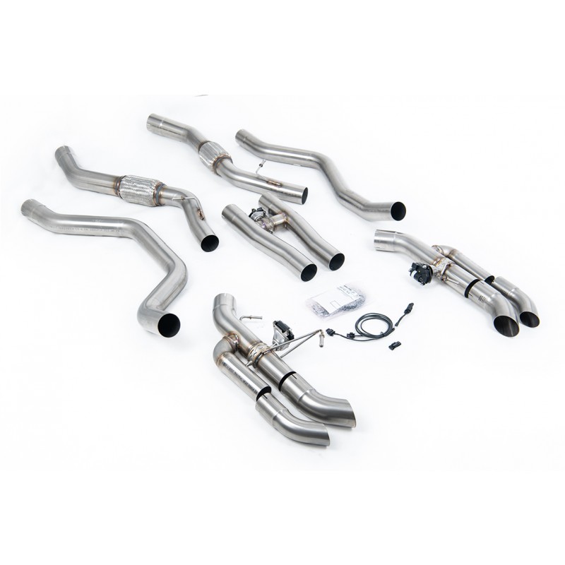 Ligne échappement sans silencieux intermédiaire avec valves - MILLTEK -  Land Rover Vogue L460 4,4l V8 Twin Turbo (modèles OPF/GPF uniquement)