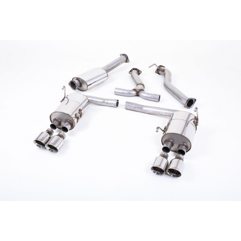 MILLTEK - Subaru Impreza  - Ligne après catalyseur origine - Avec silencieux Intermediaire - Homologué CE - Sorties Quad GT100
