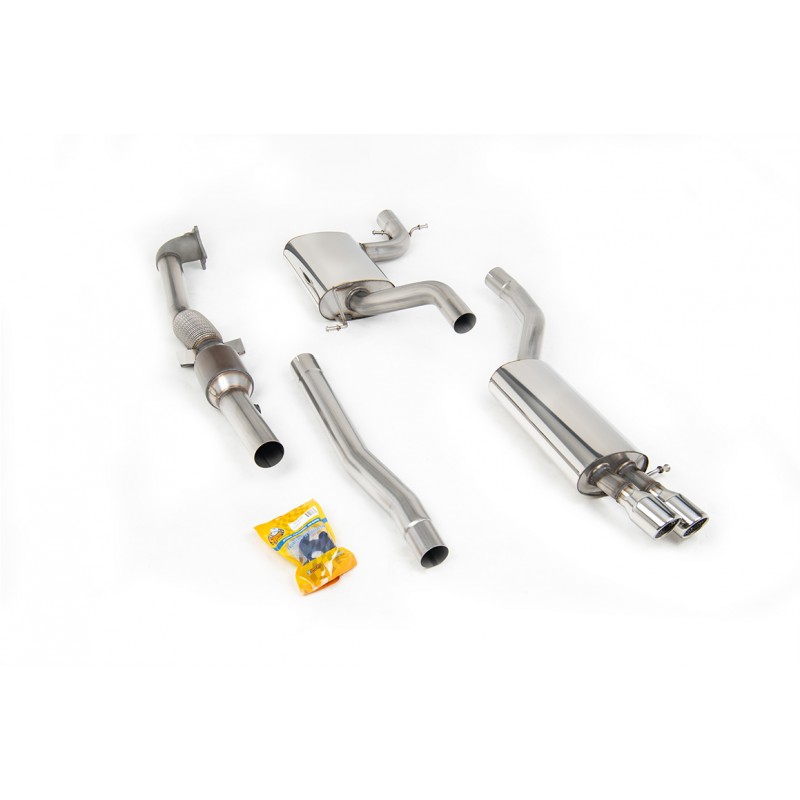 MILLTEK - Volkswagen Jetta 2.0 TFSI - Ligne Complète - Avec Catalyseur Sport Hi-Flow - Avec silencieux intermediaire - Sorties Twin Jet 76