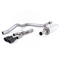 MILLTEK - Seat Leon FR 2.0 TDI 150CV et 5 Portes (Manuelle et DSG-auto) - Ligne après catalyseur origine - Avec silencieux intermédiaire - Homologué CE - Sorties Twin GT80 Cerakote Black