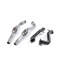 MILLTEK - Audi RS7 Sportback 4.0 V8 TFSI Bi-Turbo - Descentes de Turbo 76 mm avec Semi-Gloss Black coating - Suppriment catalyseurs primaires - Avec catalyseurs secondaires Hi-Flow 100 CPSI  (Pour grosse préparation) - Montage ligne Milltek 