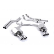 MILLTEK - Audi S6 4.0 TFSI C7 Quattro -Ligne après catalyseur origine - Sans silencieux intermediaire - Système ValveSonic - Sorties Quad GT100