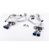 MILLTEK - Ligne après catalyseur origine - Avec silencieux intermédiaire - Avec Valves - Homologué CE - Sorties Quad GT100 Titane Burnt  - Audi - S4 3.0 Turbo V6 B9 - Salon / Sedan  (Sans Option diff Sport)